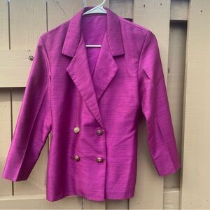 Vintage Handmade Women's Purple Double Breasted Blazer